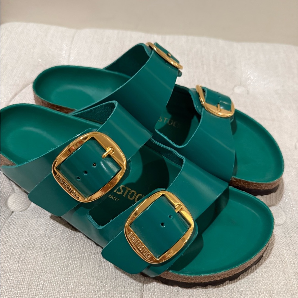 Birkenstock Arizona Big Buckle High Shine Green size 40 (9-9.5)